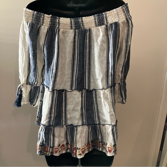 5/$20 Knox Rose boho hippie linen blend flowy top, M - Picture 7 of 10